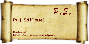 Puj Sámuel névjegykártya